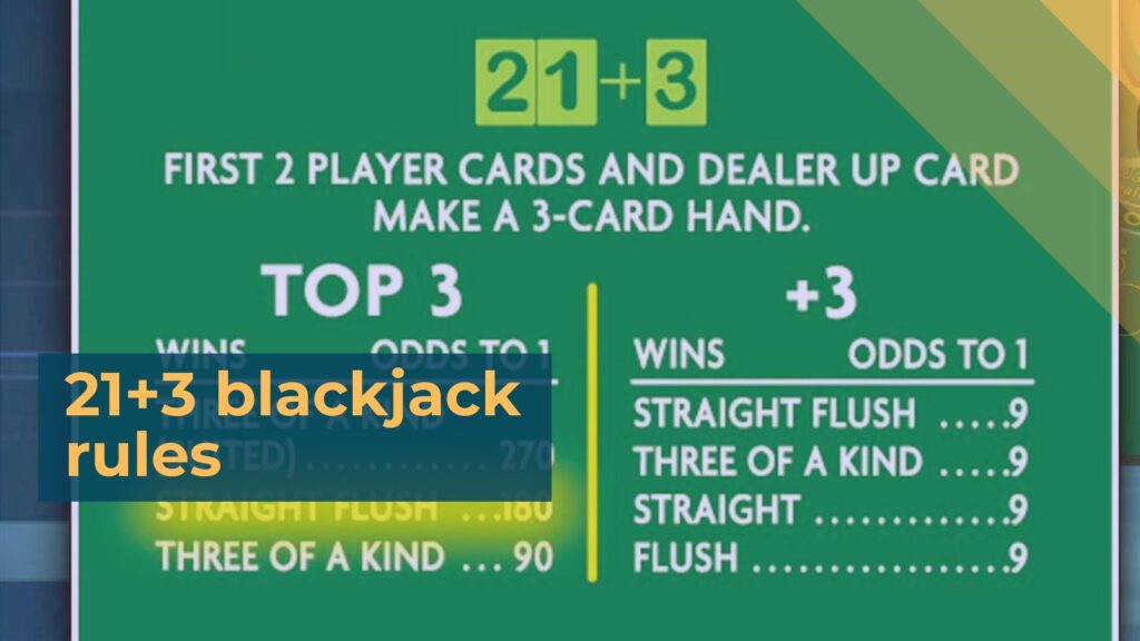 21+3 blackjack rules